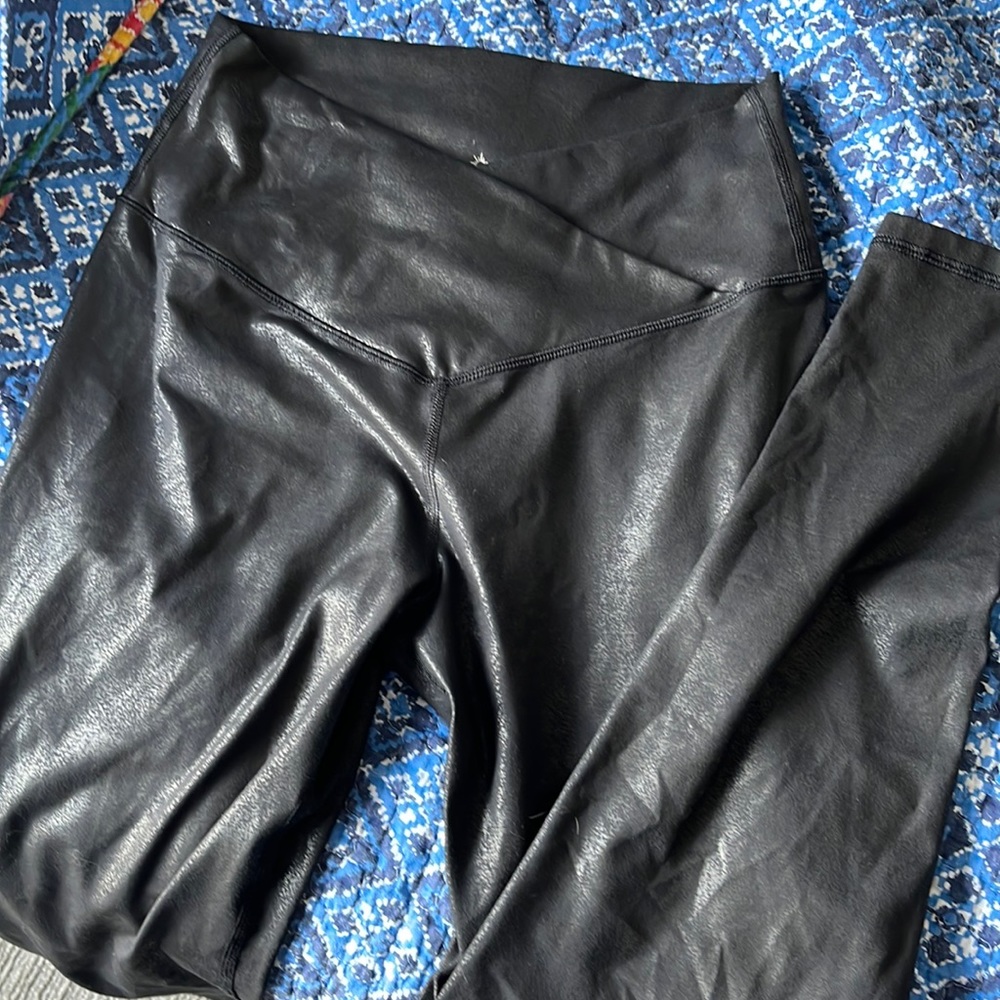Aerie faux leather crisscross legging
